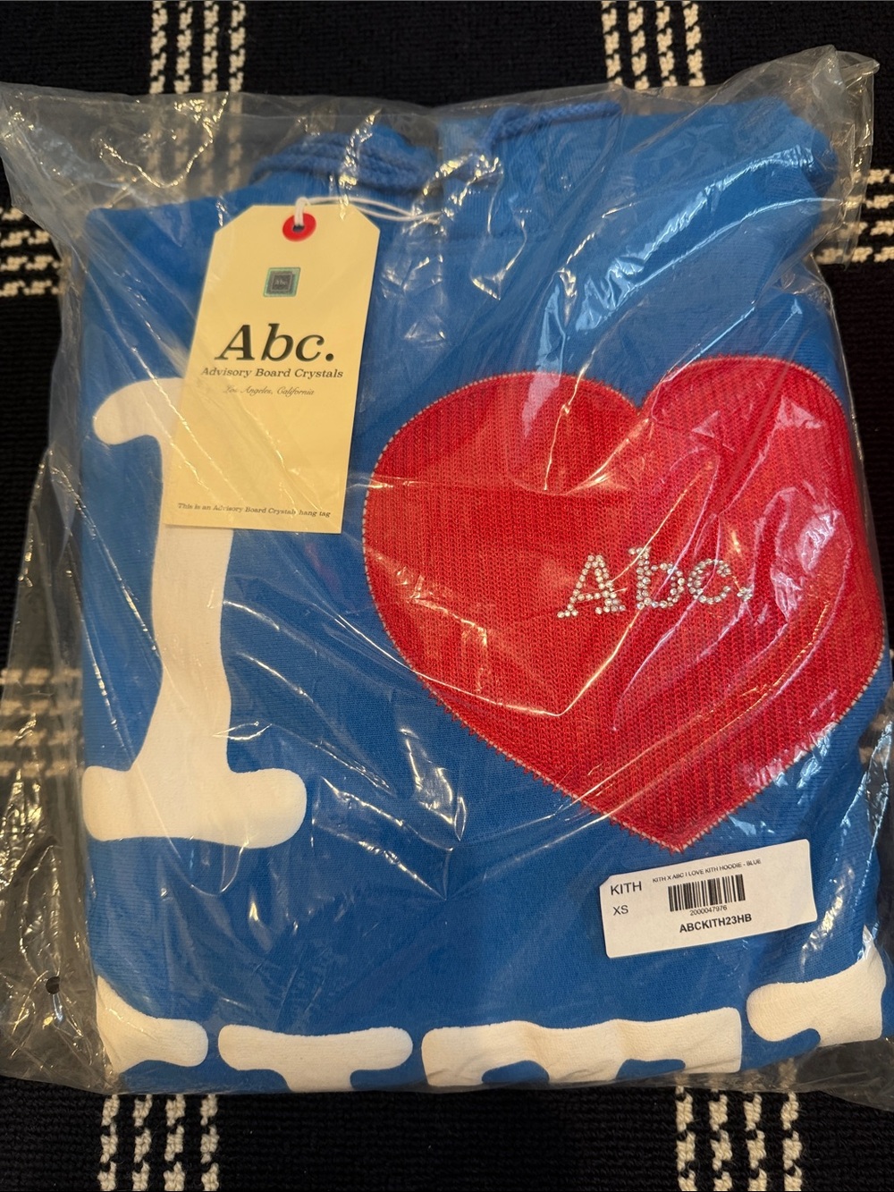 Kith Blue Hoodie with Red Heart Detail